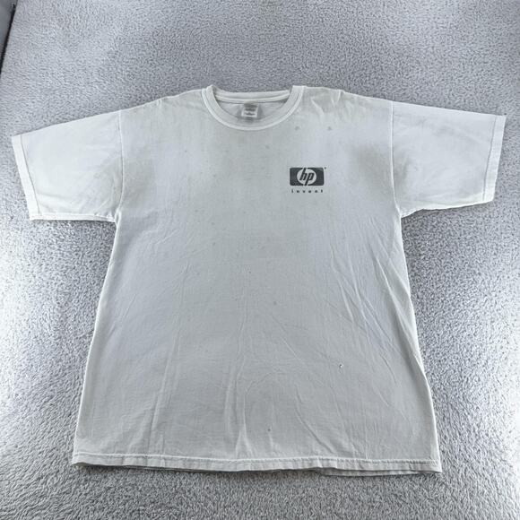 HP 1:1 Computing Shirt Mens XL White Promo Tech Logo Tee Gildan Ultra Cotton - Picture 4 of 10